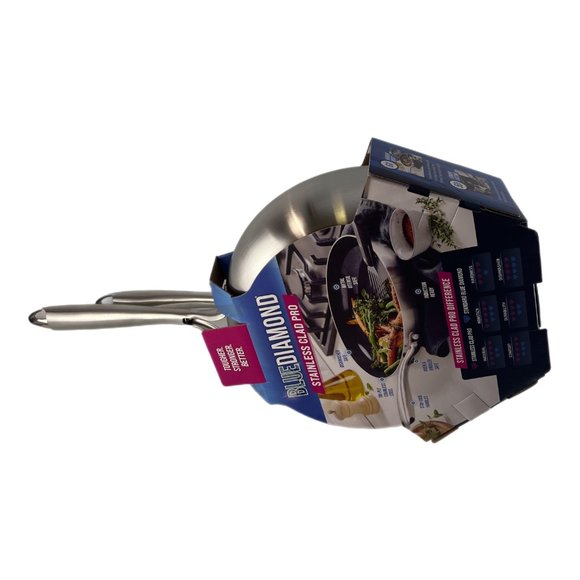 Blue Diamond Enhanced Ceramic Nonstick Stainless Clad Pro Frypan Set NWT - Picture 5 of 6